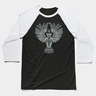 White Nightowl Lineart Baseball T-Shirt